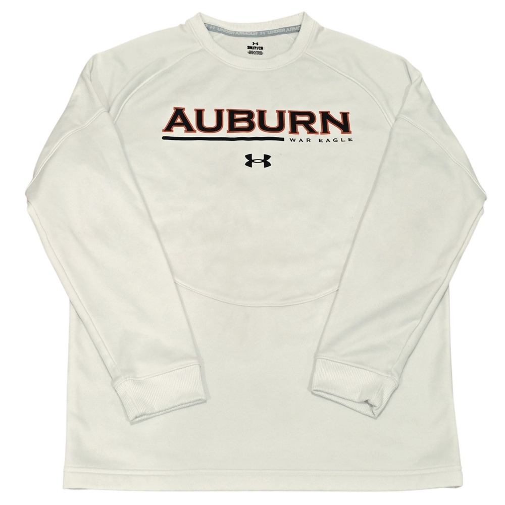 Auburn Tigers Under Armour Sweatshirt Men's Small White War Eagle NCAA Pullover